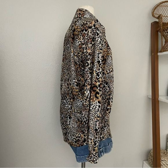 Vintage Animal Print Button Front Top (S-L)