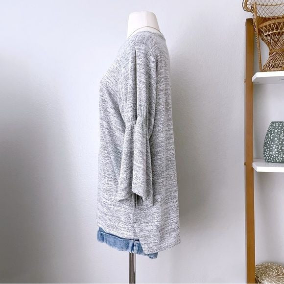 Heather Grey Jersey Knit Casual Top (L)