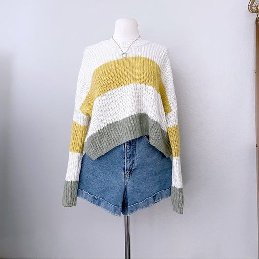 Knit Oversize Multicolor Sweater (L)