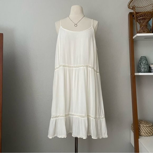 Ivory Gauzy Mini Flowy Dress (XL)