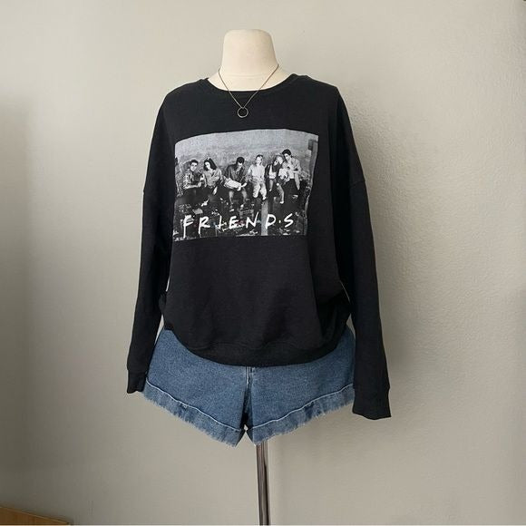 Grey FRIENDS Graphic Sweater (XL)