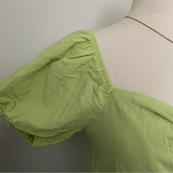 Green Milkmaid Mini Dress (L)