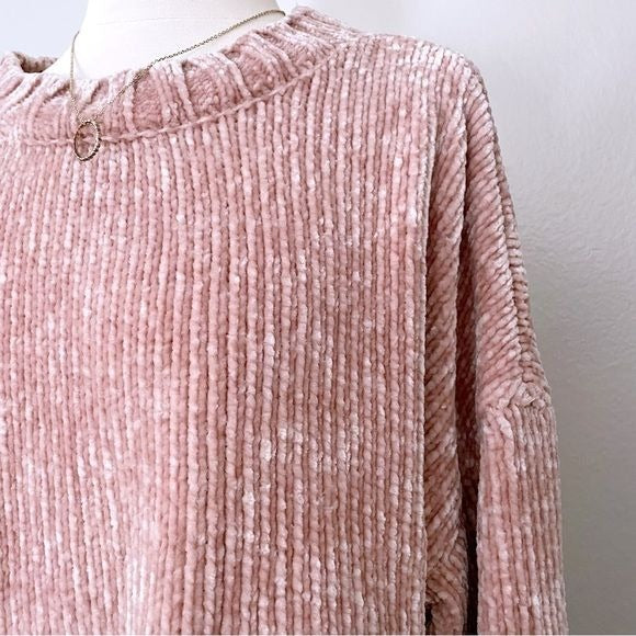 Blush Pink Chenille Knit Sweater (XL)