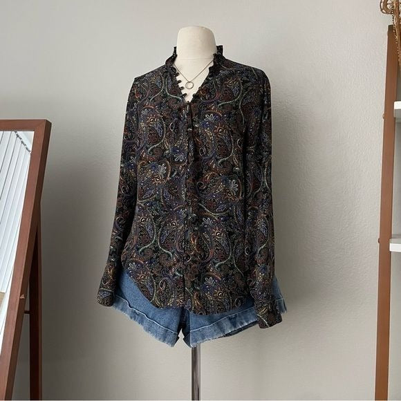 Paisley Lightweight Button Front Top (M)