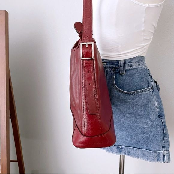 Genuine Leather Red Shoulder Bag