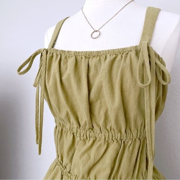 Olive Green Tiered Tank Top (XL)