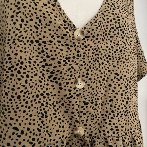 Cheetah Print Baby Doll Top (2XL)