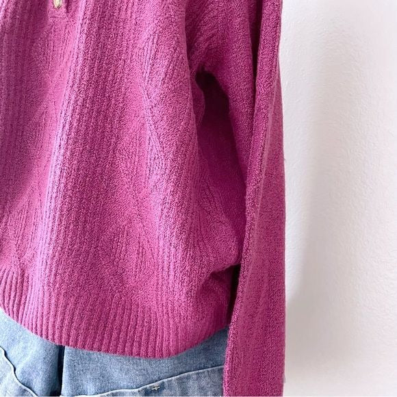 Deep Magenta Knit Pullover Sweater (XL)