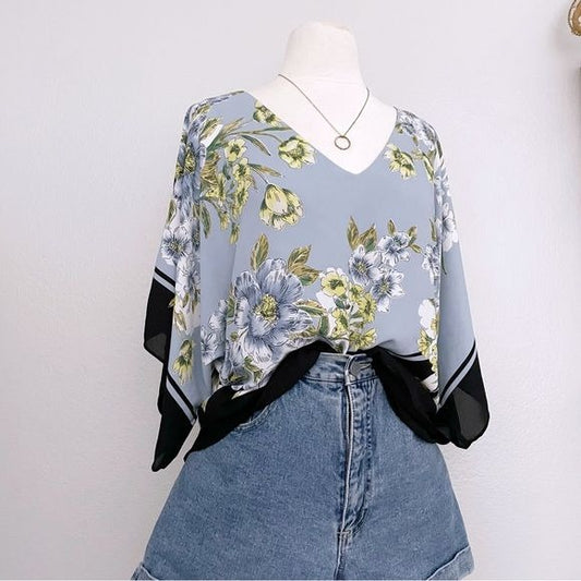 Floral Flowy Boxy Top (S)