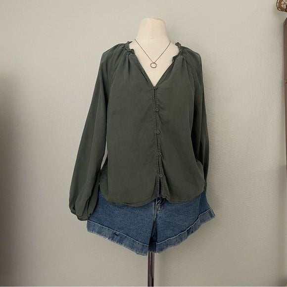 Dusty Green Button Front Top (M)