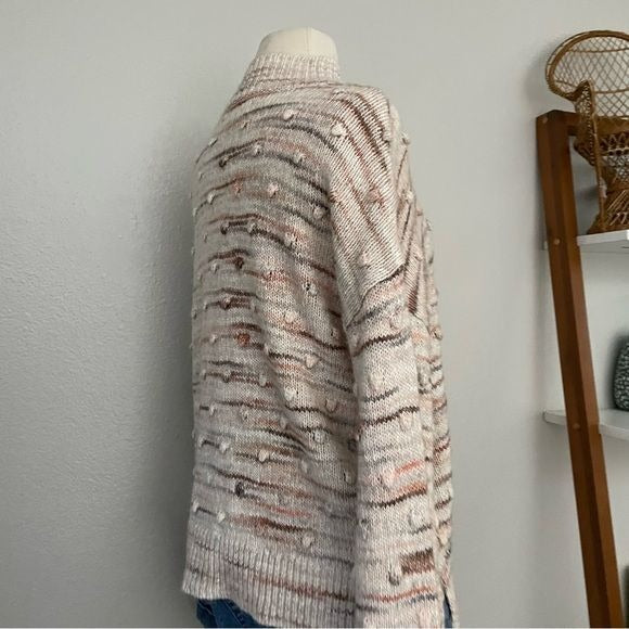 Bobble Chunky Knit Wool Belnd Sweater (M)