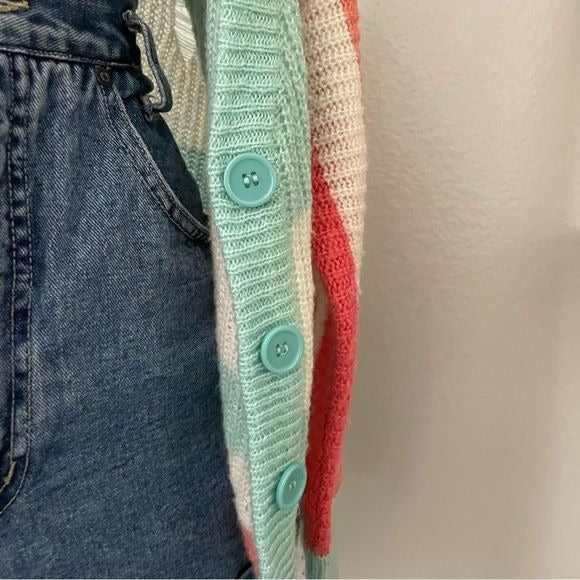Stripe Multicolor Knit Cardigan (M)