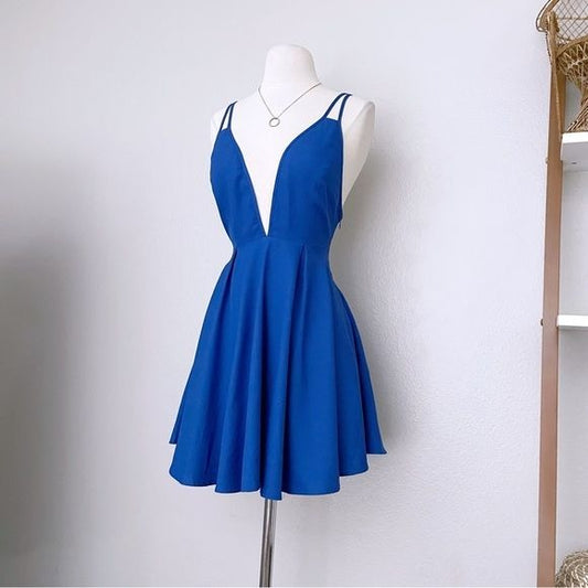 Cobalt Blue Mini Skater Dress (S)