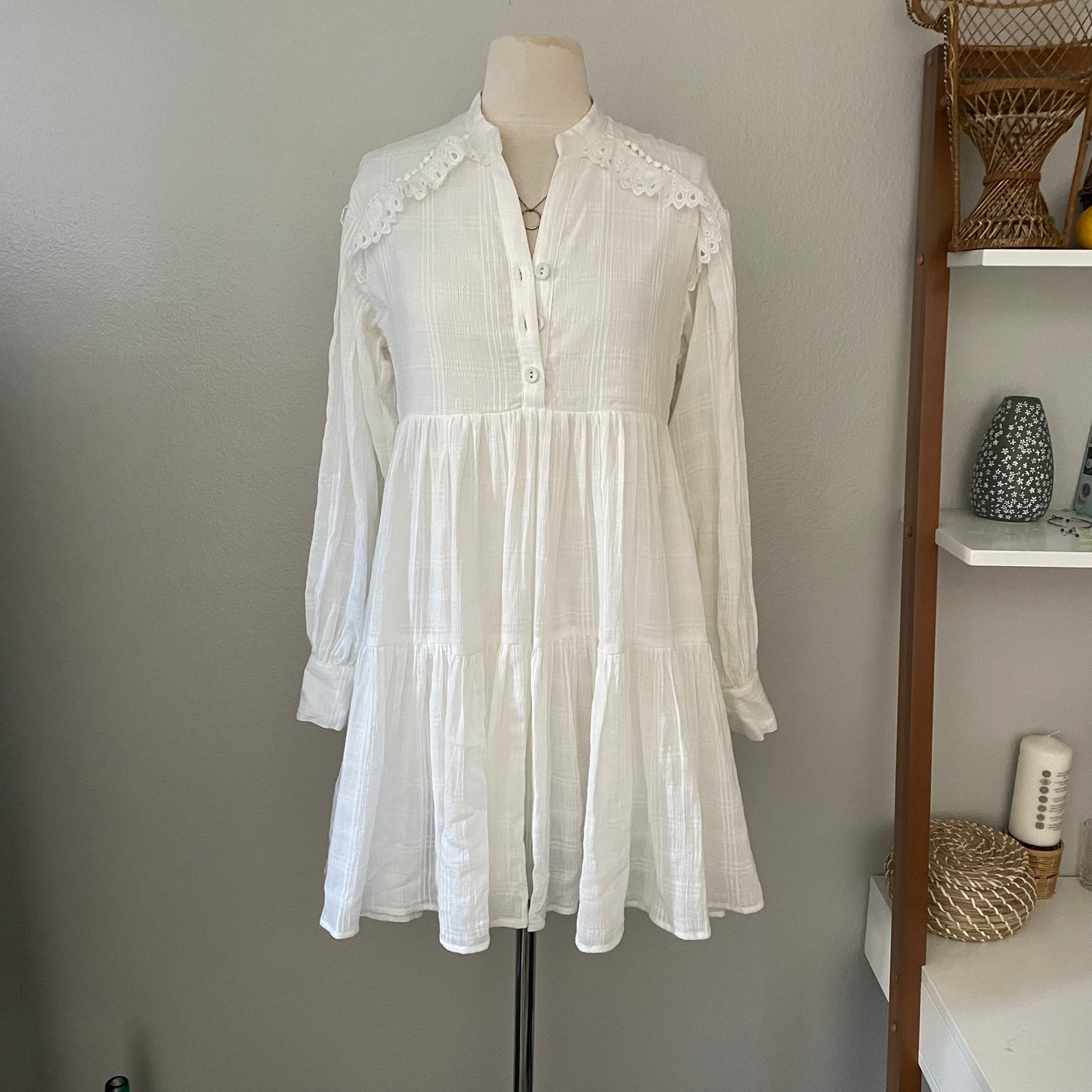 Gauzy White Mini Dress (XS)