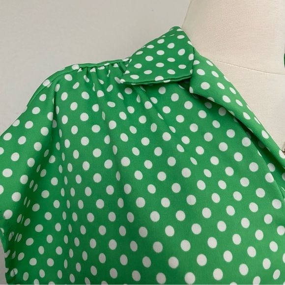 Vintage Green Polka Dot Top (12)