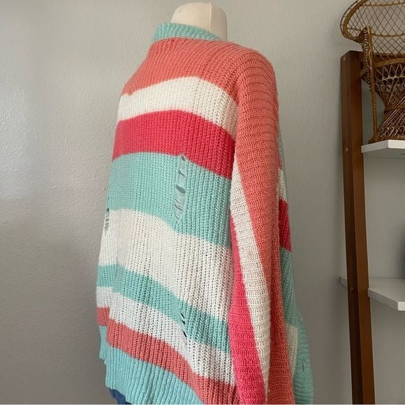 Stripe Multicolor Knit Cardigan (M)