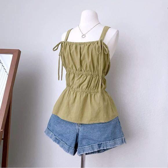 Olive Green Tiered Tank Top (XL)