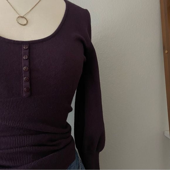 Purple Knit Ribbed Top (M)