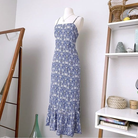 Blue Maxi Summer Dress (M)