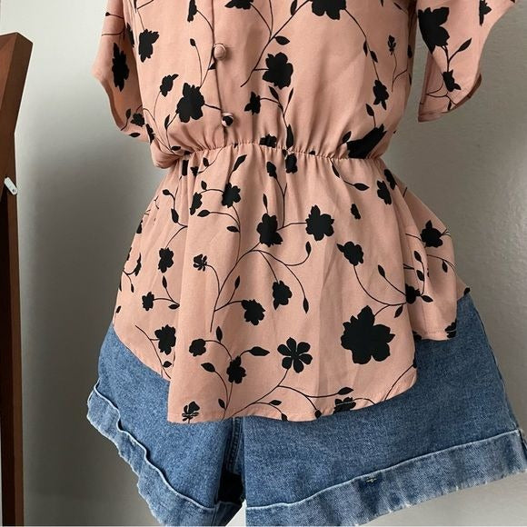 Dusty Blush Cinched Waist Top (S)