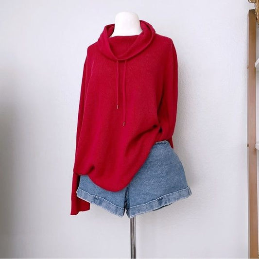 Red Knit Cowl Neck Sweater (2X)