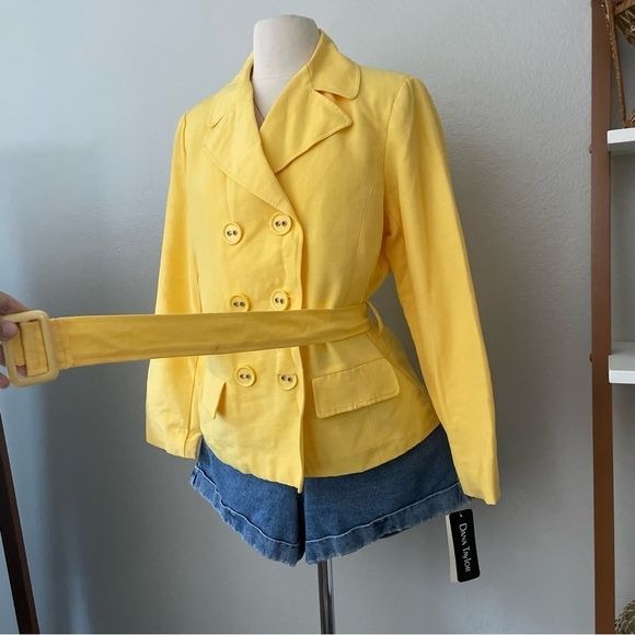 Yellow Double Breasted Jacket (M)