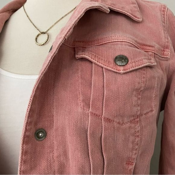 Pink Cropped Denim Jacket (M)