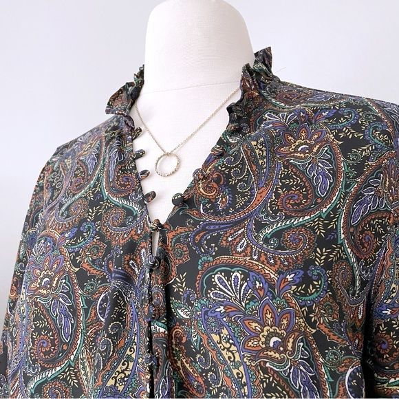 Paisley Lightweight Button Front Top (M)