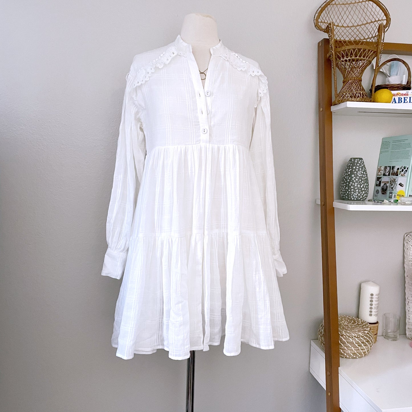 Gauzy White Mini Dress (XS)