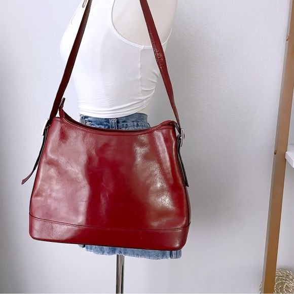 Genuine Leather Red Shoulder Bag