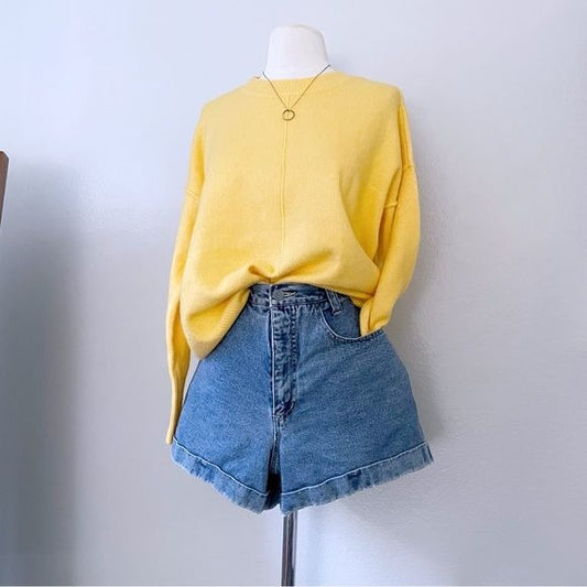 Yellow Orange Pullover Knit Sweater (XS)