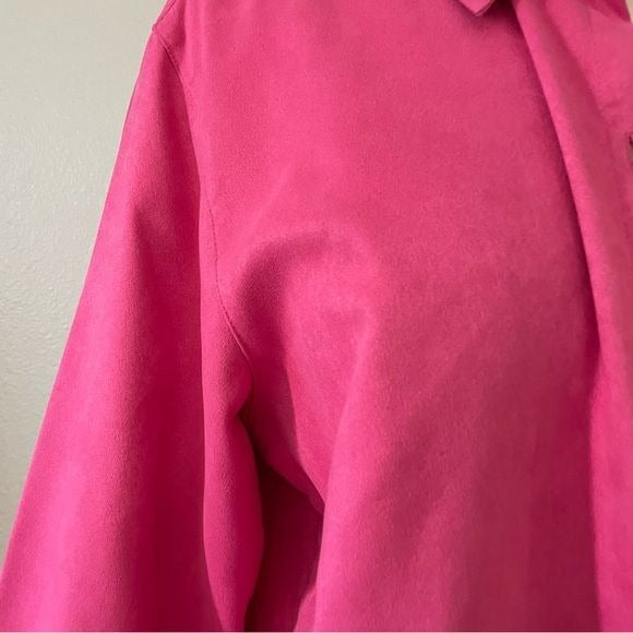 Magenta Button Front Long Sleeve Top (M)