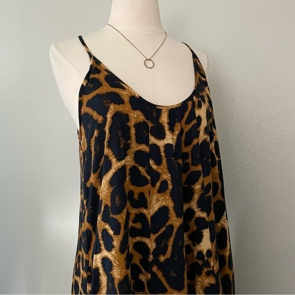 Flowy Leopard Print Sun Dress (L)