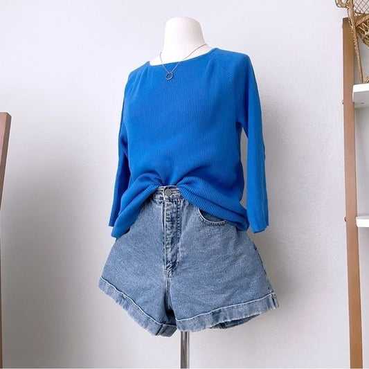 Cobalt Blue Ribbed Sweater (XL)