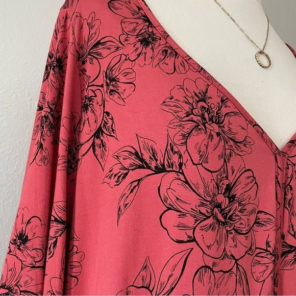 Floral Jersey Knit Dress (3X)
