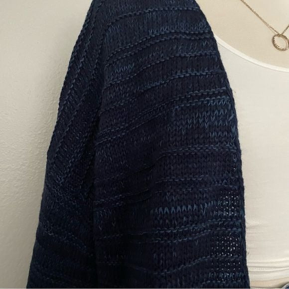 Blue Knit Open Front Cardigan (L)