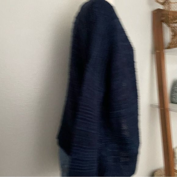 Blue Knit Open Front Cardigan (L)