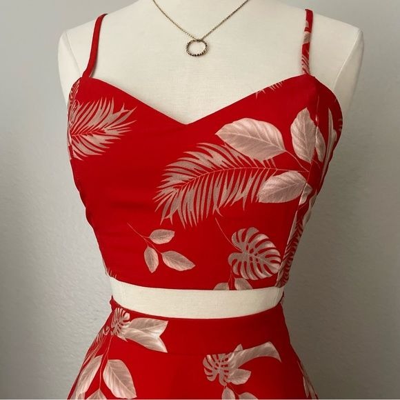 Two Piece Tropical Skirt Set(M)