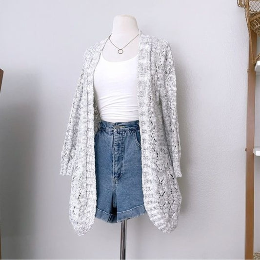 Knit Marled Open Front Cardigan (M/L)