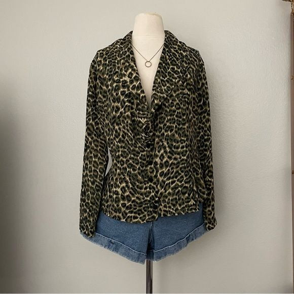 Vintage Animal Print Button Front Top (6)