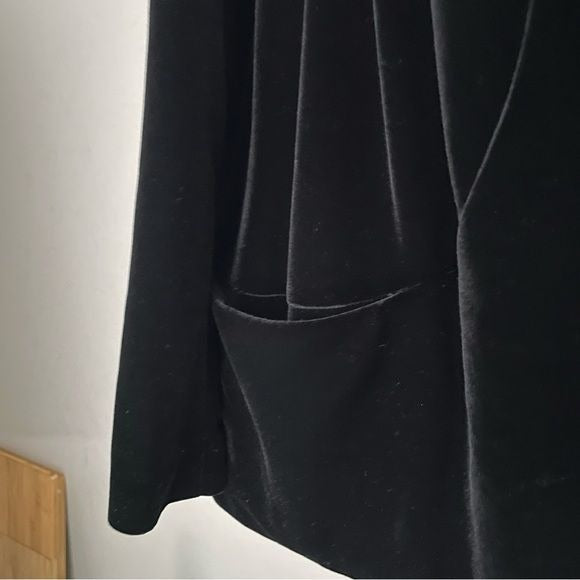 Velvet Black Open Front Blazer Jacket (1X)