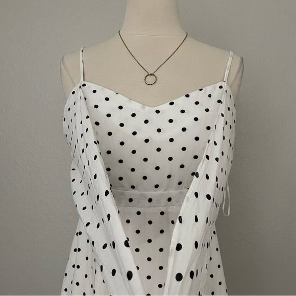 White and Black Polka Dot Dress (M)