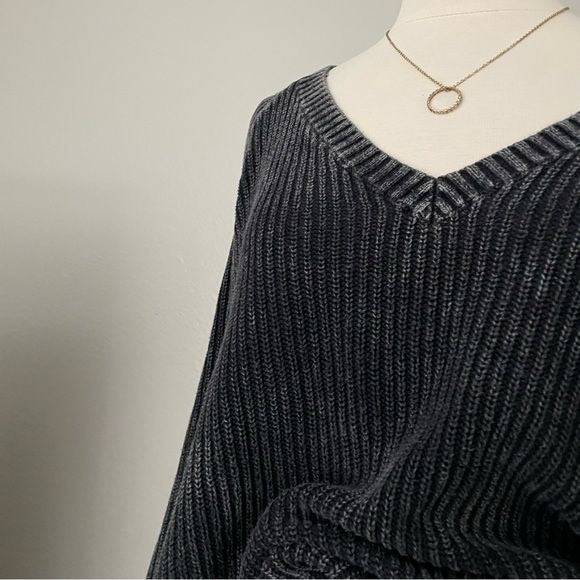 Mineral Wash Ribbed Knit Sweater (L)
