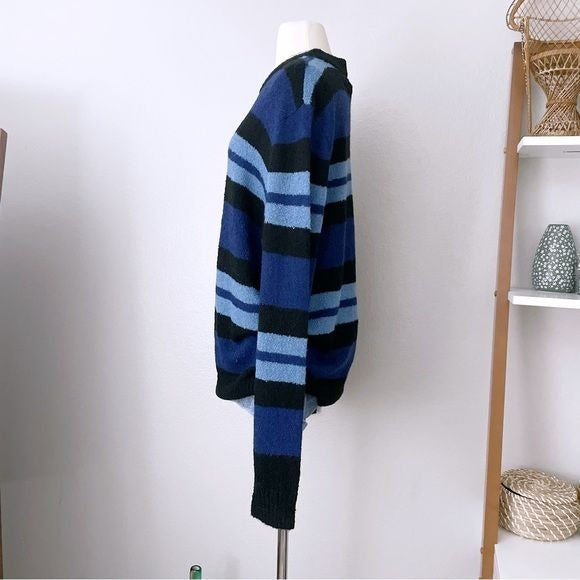 Oversize Stripe Knit Grandpa Sweater (XL)