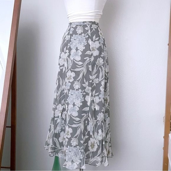 Midi Floral Feminine Swing Skirt (4)