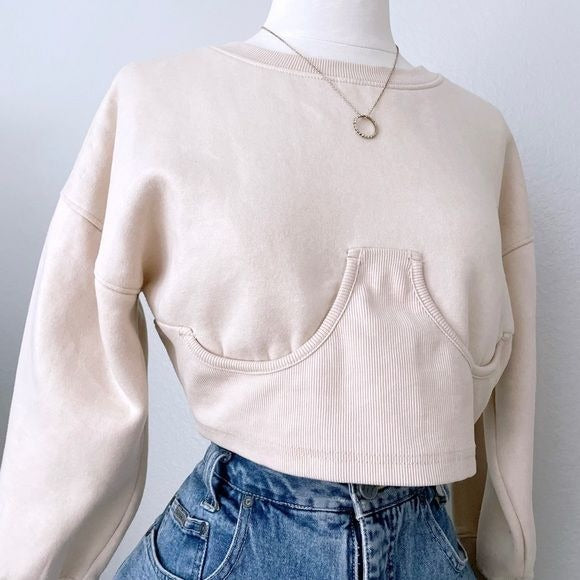 Cream Cropped Corset Sweater Top (8)