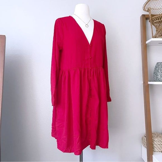 True Red Oversize Swing Dress (S)