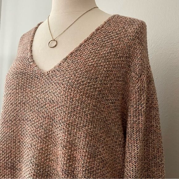 Knit Multicolor Marled Tunic Pullover Sweater Top (18/20)
