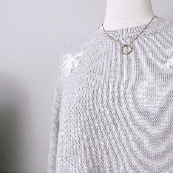 Grey Cashmere and Cotton Pullover Sweater (S)