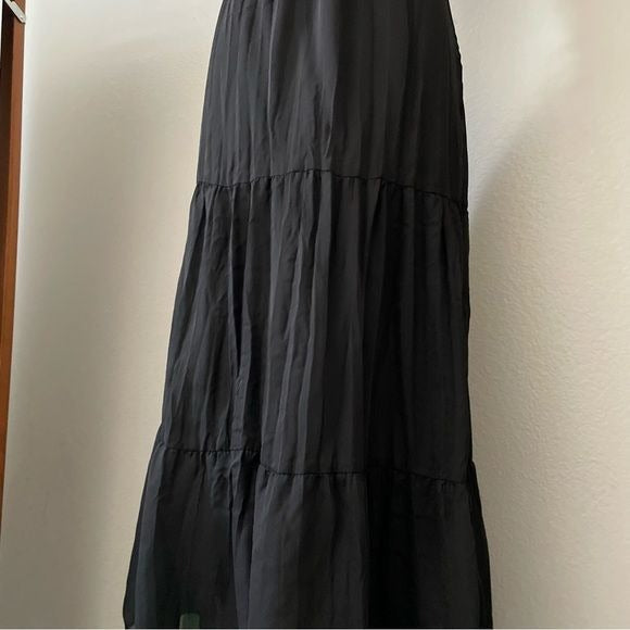 Vintage Tiered Black Maxi Skirt (3X)